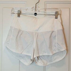 Women's White Lululemon Athletic Shorts